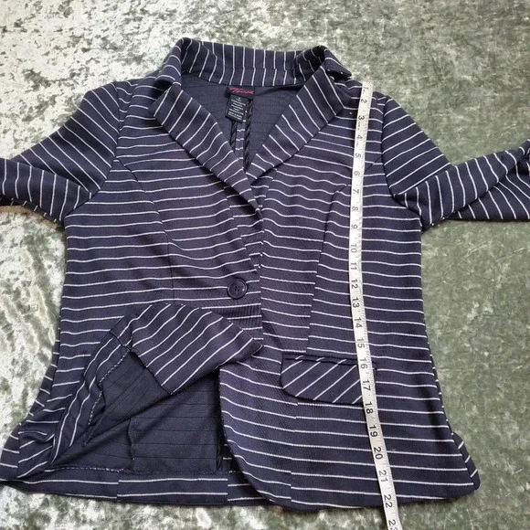 Torrid Striped Grey Glitter/ Navy Blazer - Picture 9 of 10